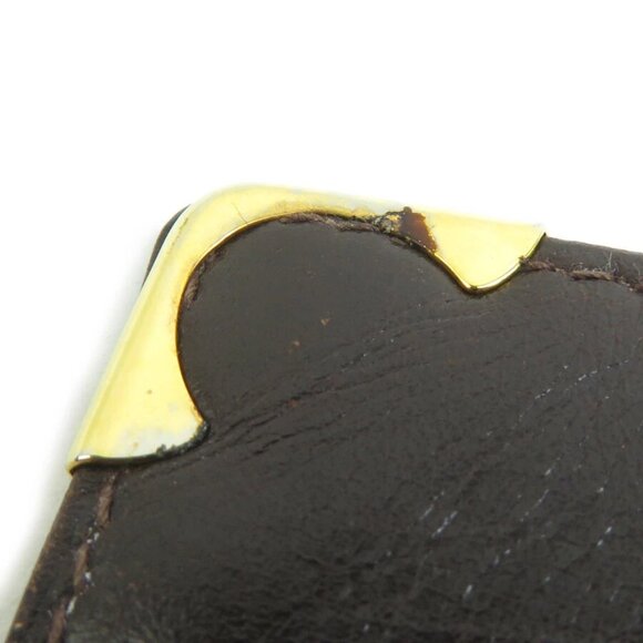 Auth CELINE Bifold Wallet Brown Leather/Goldtone - Picture 7 of 8